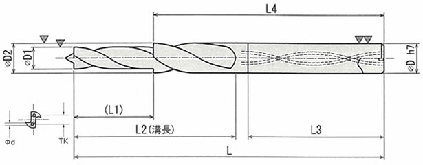 アサヒ工具製作所 超硬ソリッドドリル用ステップベース（オイルホール付き）